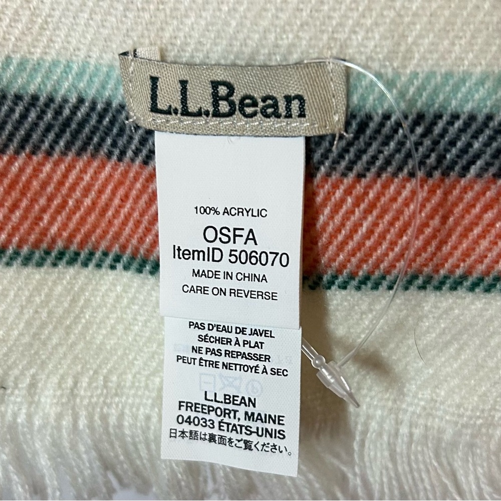 LL Bean Striped Multicolor Scarf - Picture 4 of 5